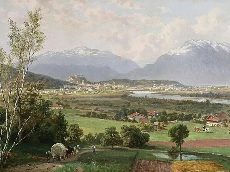 1841-Otto von Ruppert - Veduta di Salisburgo